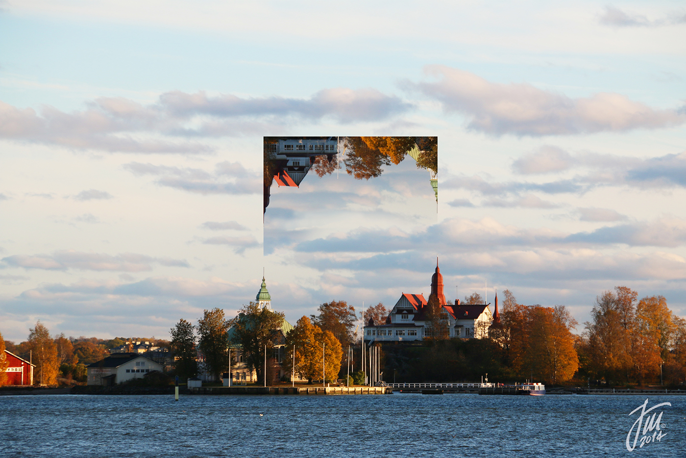 Photo Manipulation  helsinki finland square upside-down skyline cityscape seasons frame
