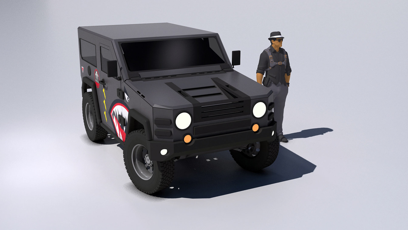 armoured Jeep small Armor brazilian jeep car 4x4 police Military vehicle Armoured Car game jeep concept