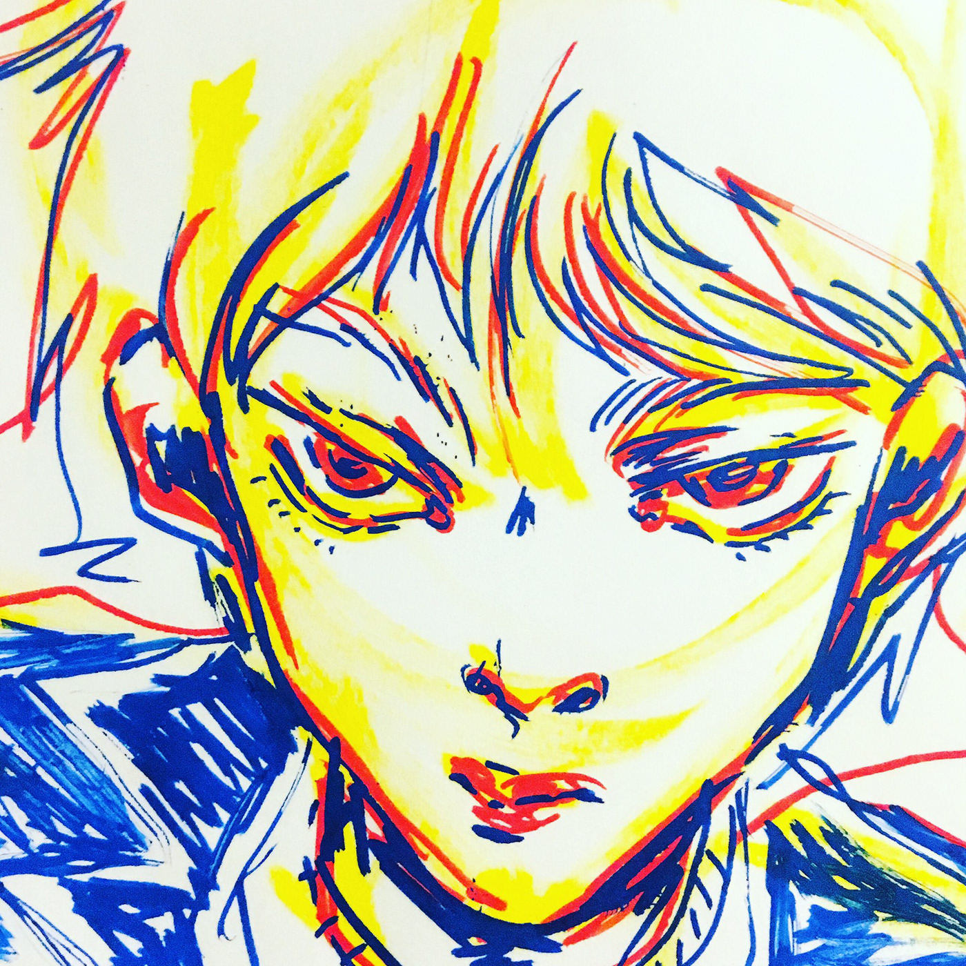 ILLUSTRATION  Drawing  ink pen Primary colors sketches art Character design 