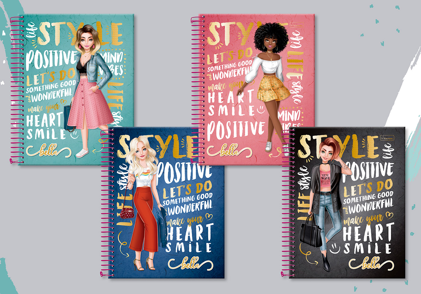 design Fashion  girls ILLUSTRATION  notebook school Stationery
