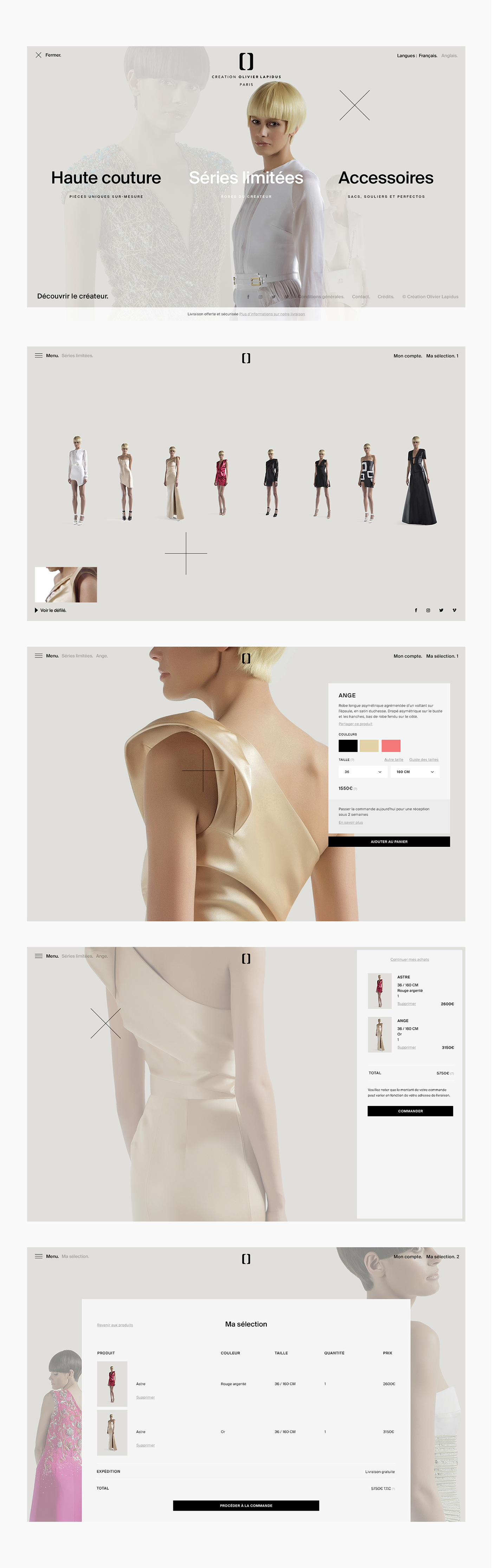 e-commerce interactive Mode Experience Fashion  couture Interface Webdesign minimalistic Responsive