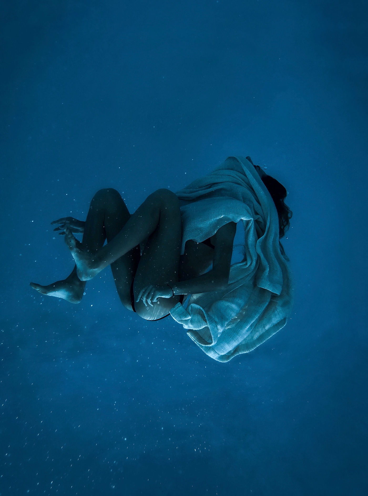 blanket blue breathing Drowning girl hair iphone motion movement oxygen Pool shot on iphone sinking underwater water