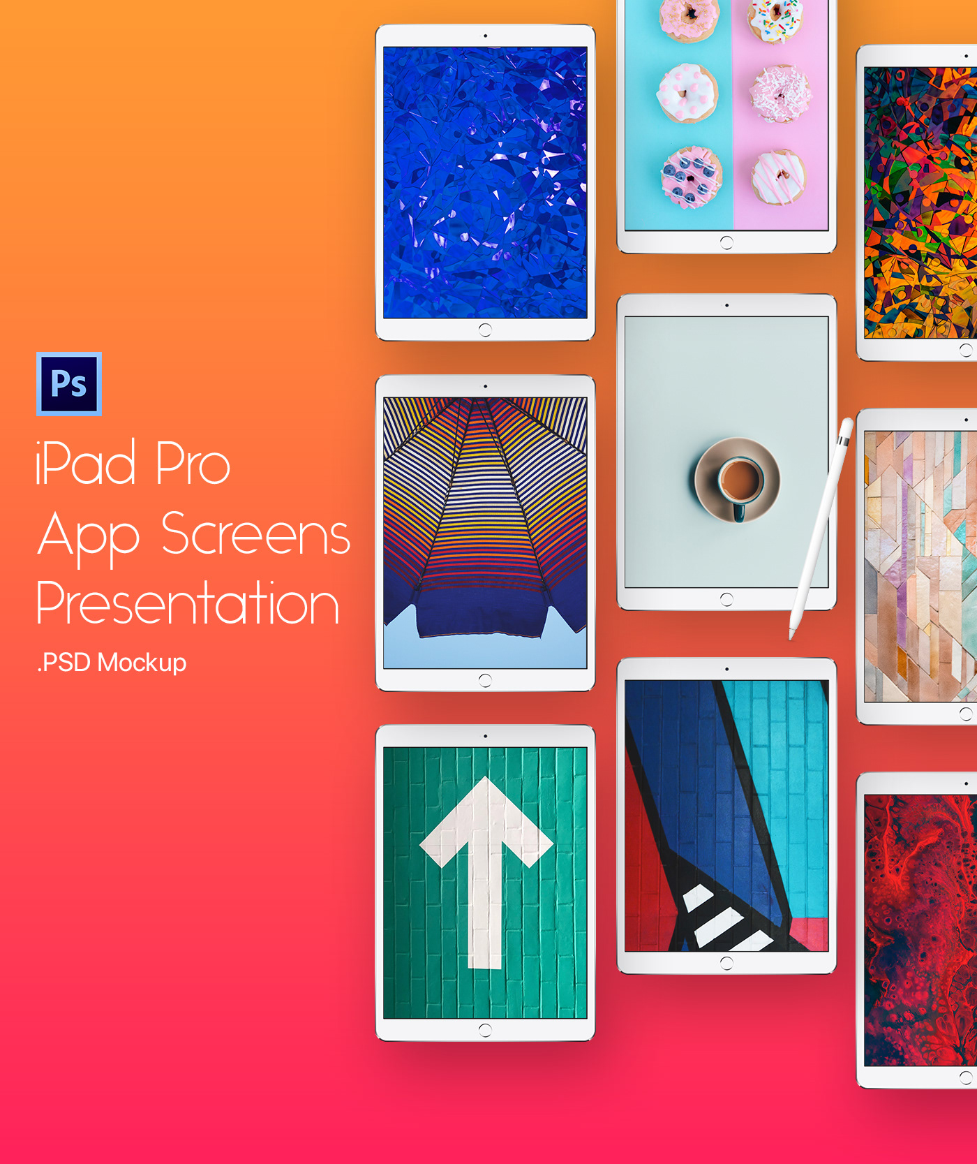 iPad pro Mockup psd application app showcase presentation ios apple