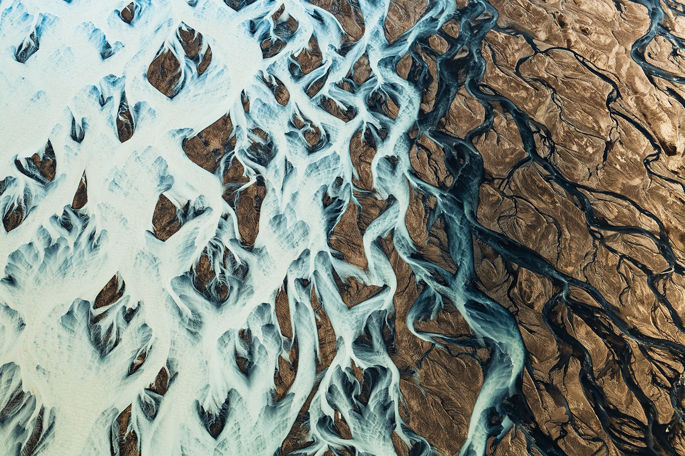 abstract iceland pattern river