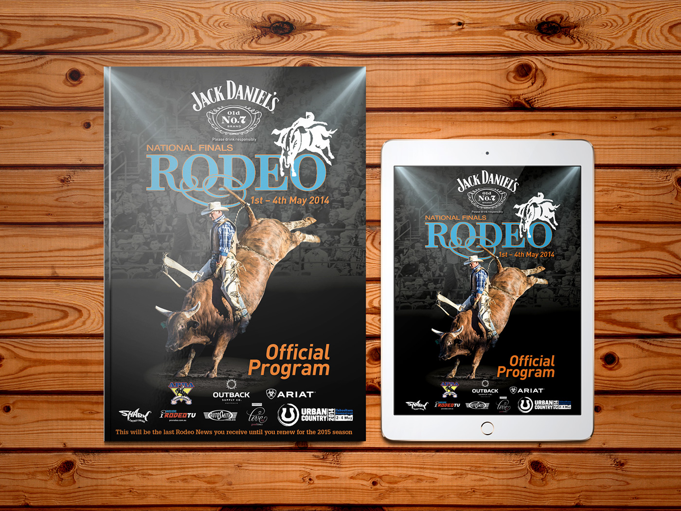 redesign magazine national rodeo official Program horse cow design Booklet