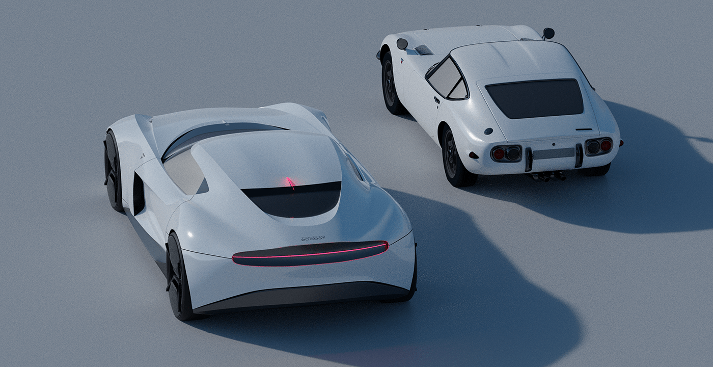 3D automotive   blender cardesign concept car futuristic industrial design  Retro supercar Transportation Design