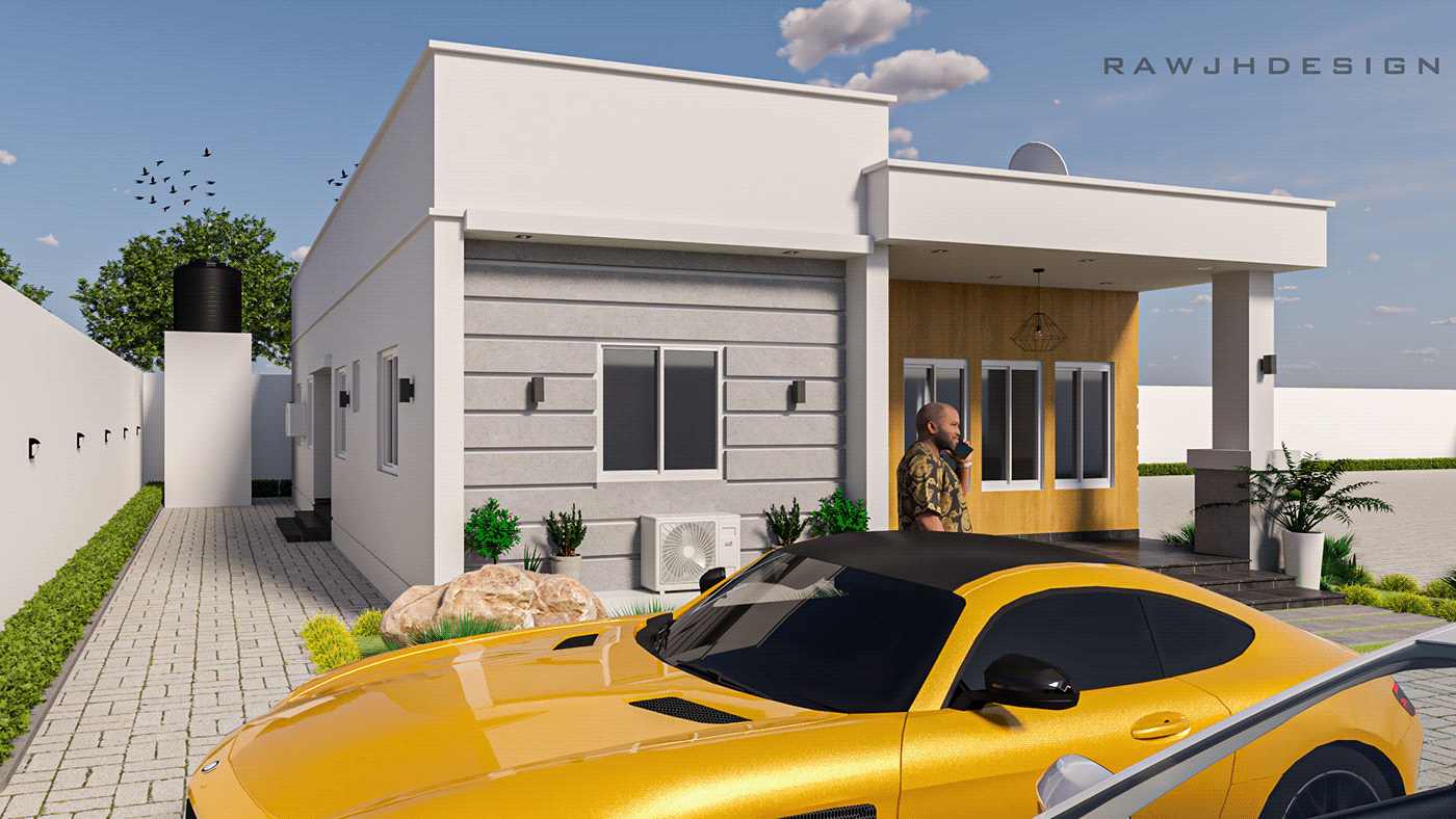 3D architecture archviz CGI exterior modern Render SketchUP visualization vray