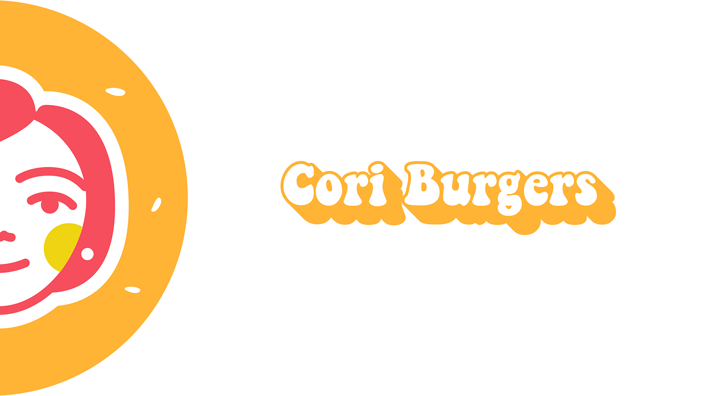 bogota brand burger cori burgers graphic design  lettering logo restaurant seventies design Type Sailor