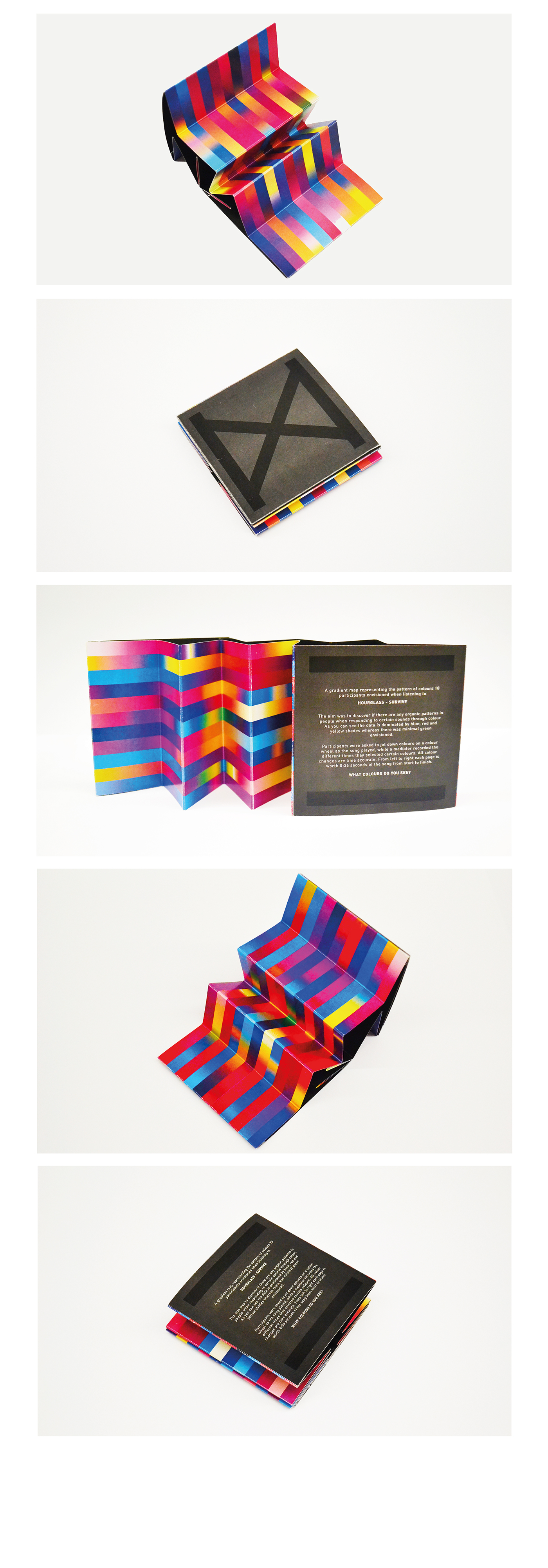 Data visualisation concertina Mapping colour hourglass survive mmu graphic design