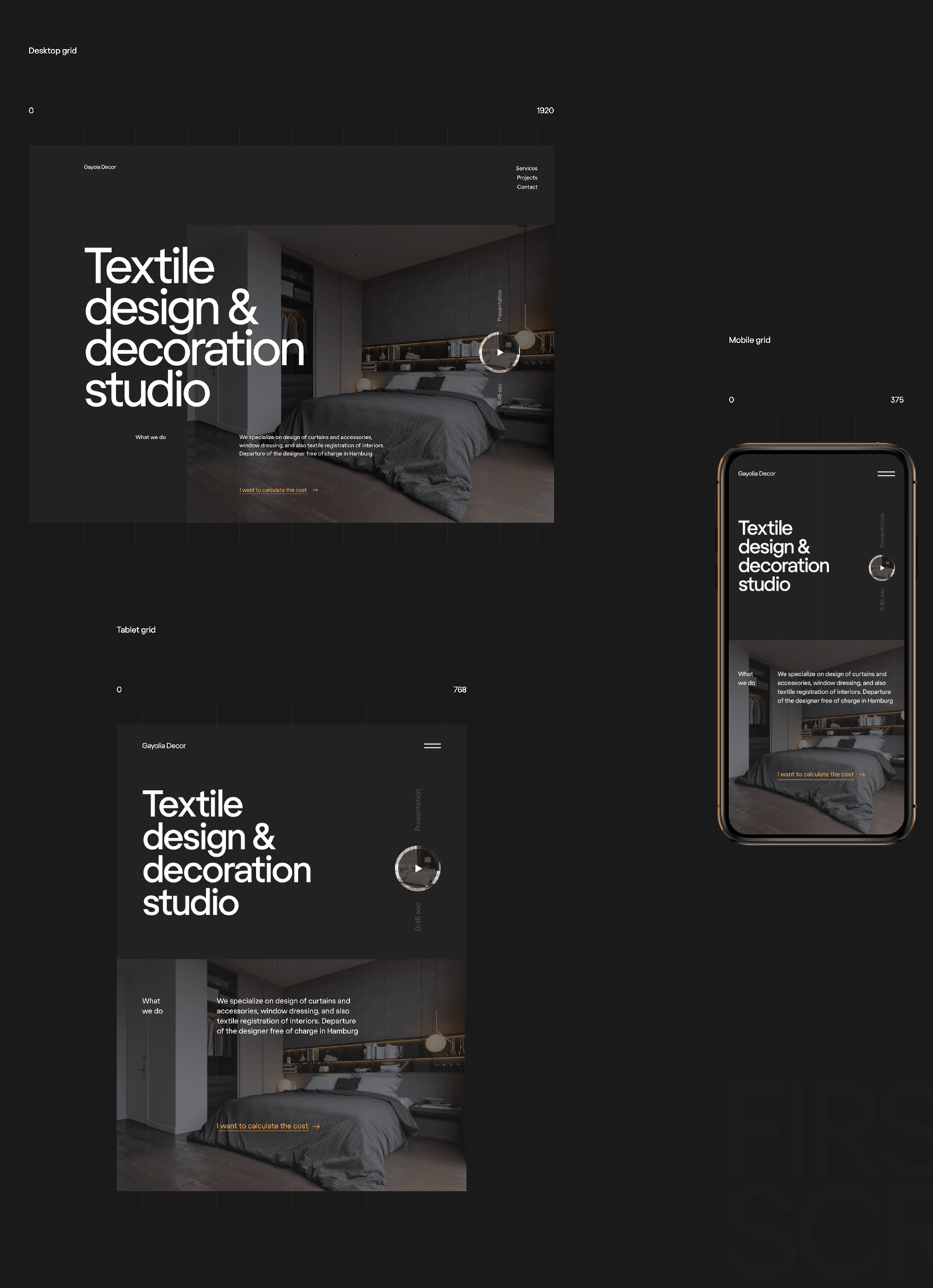 UI ux Interior typography   design minimal clean trend decor landing