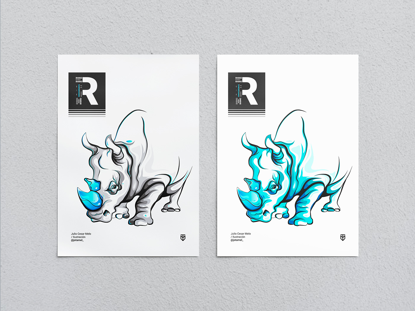 dibujo digital ilustrations rhino poster rhino Rhino art rhino behance Rhino Vector arte peru ilustradores peruanos