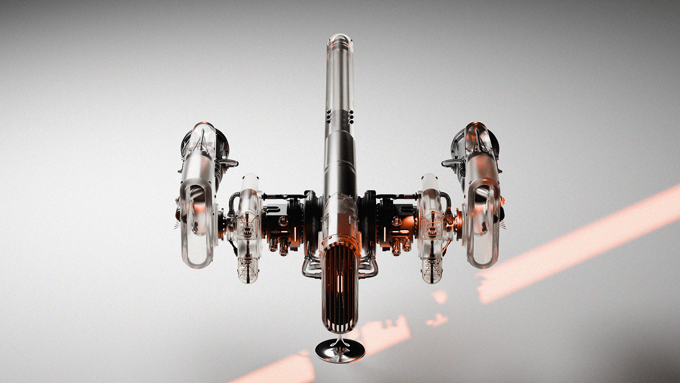 spaceship Scifi Digital Art  artwork concept art digital illustration 3d modeling blender blender3d cycles