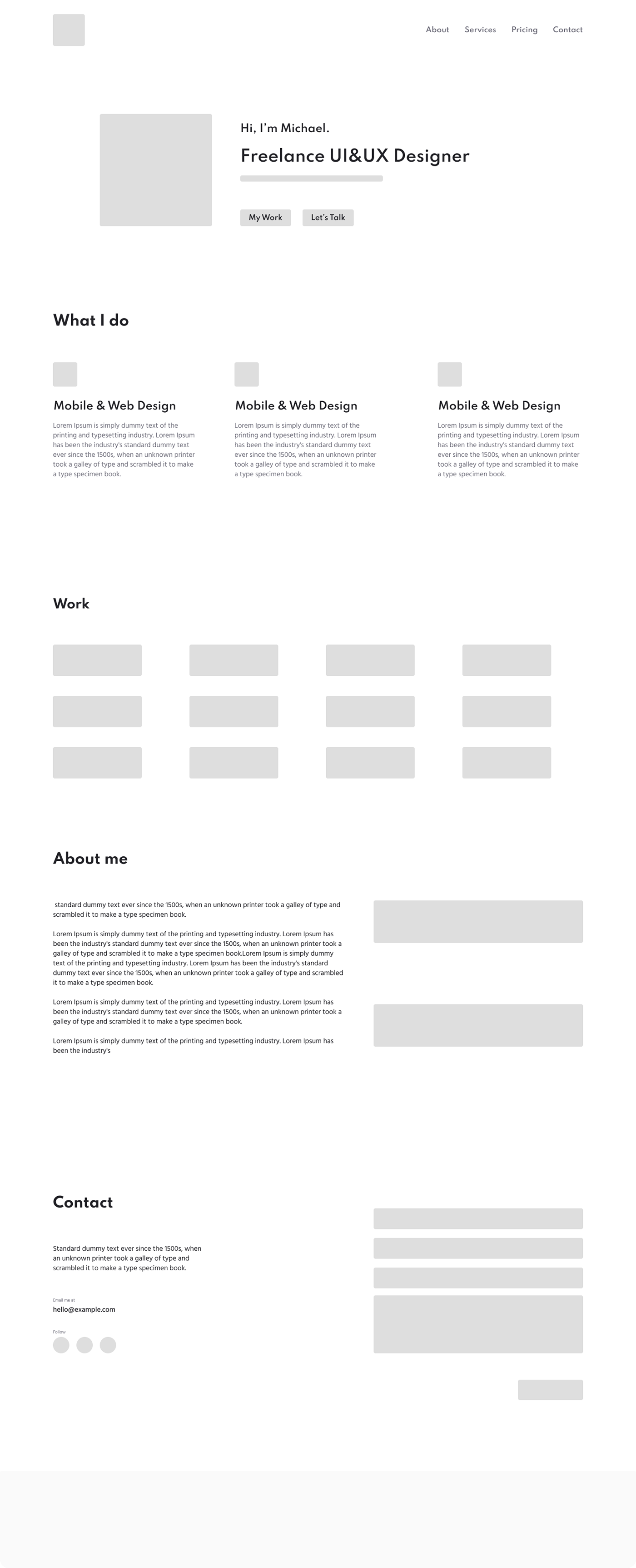 Website landing page ui design Figma