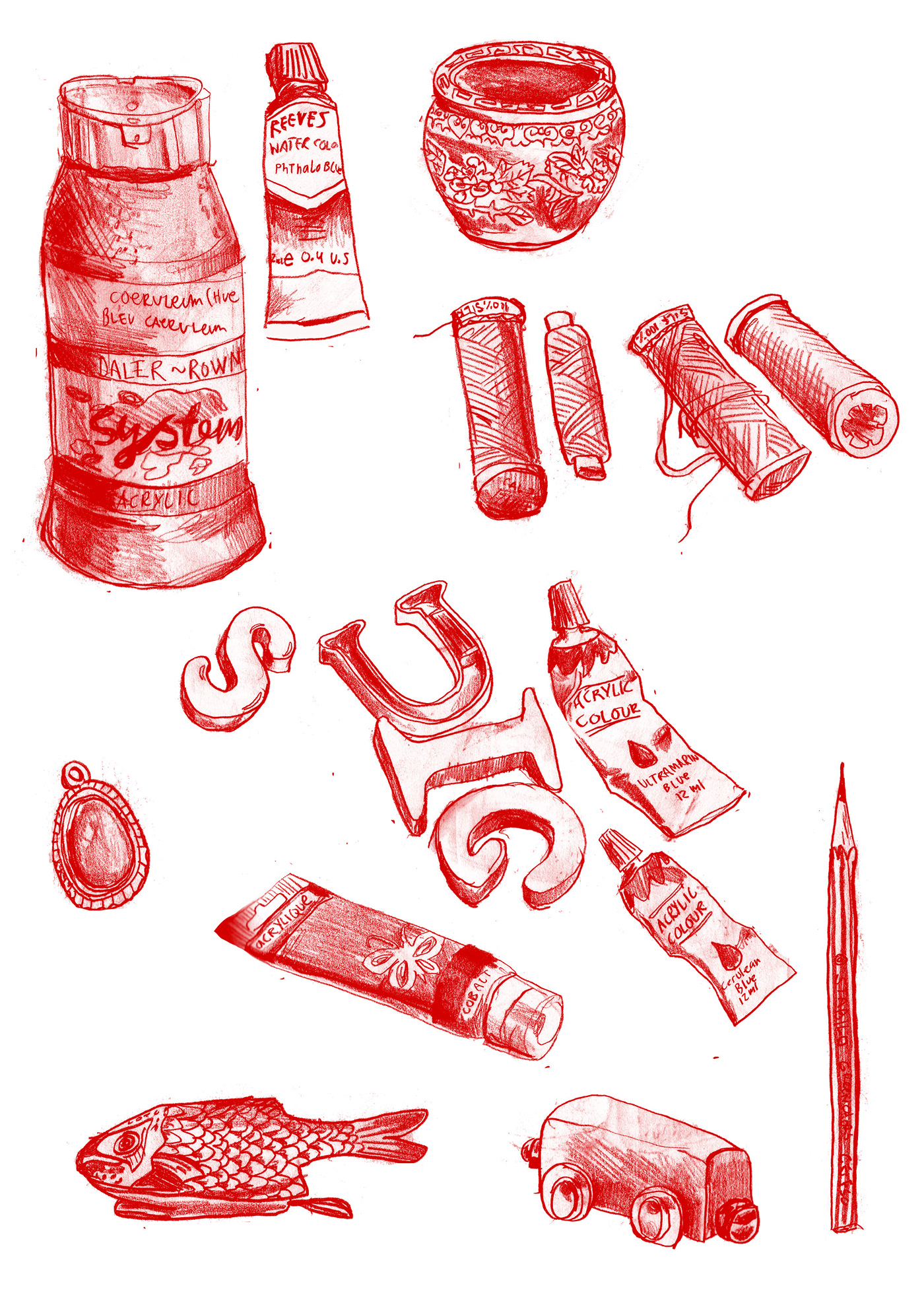 objects pencil study