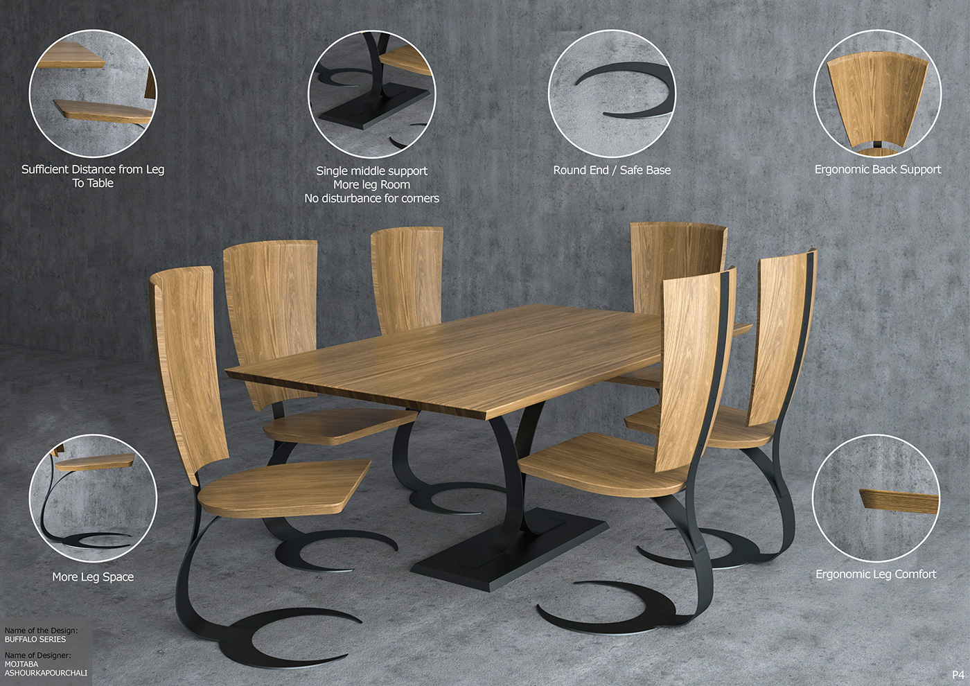 furniture design  MODENR contemporary wood 3D Rendering