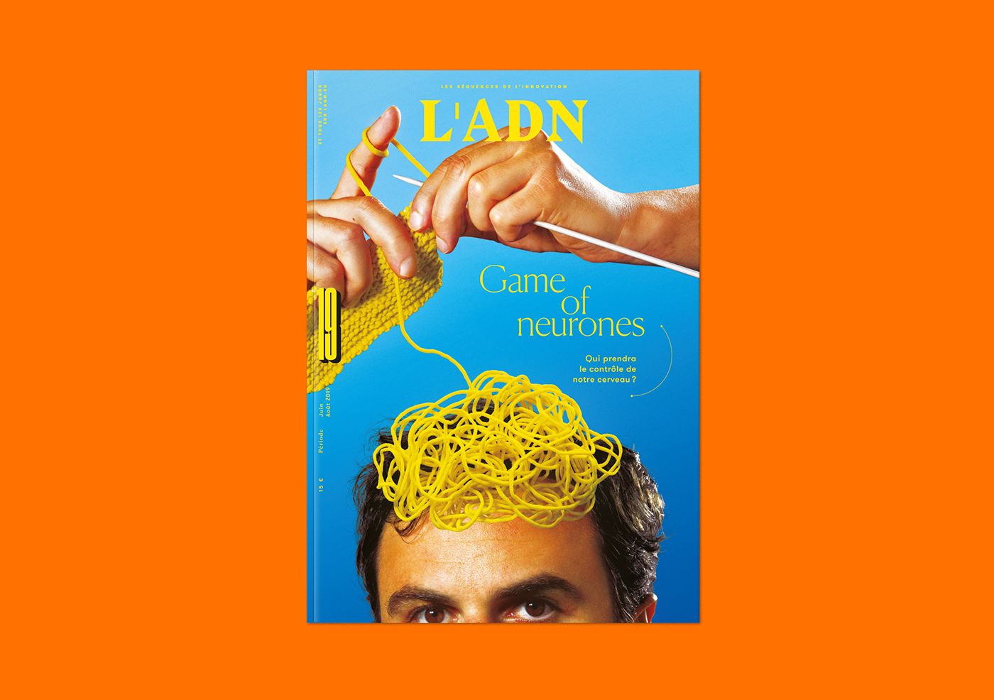L'adn brain Violaine & Jeremy orange editorial graphic design  typography   Art Direction. arnaud deroudilhe font