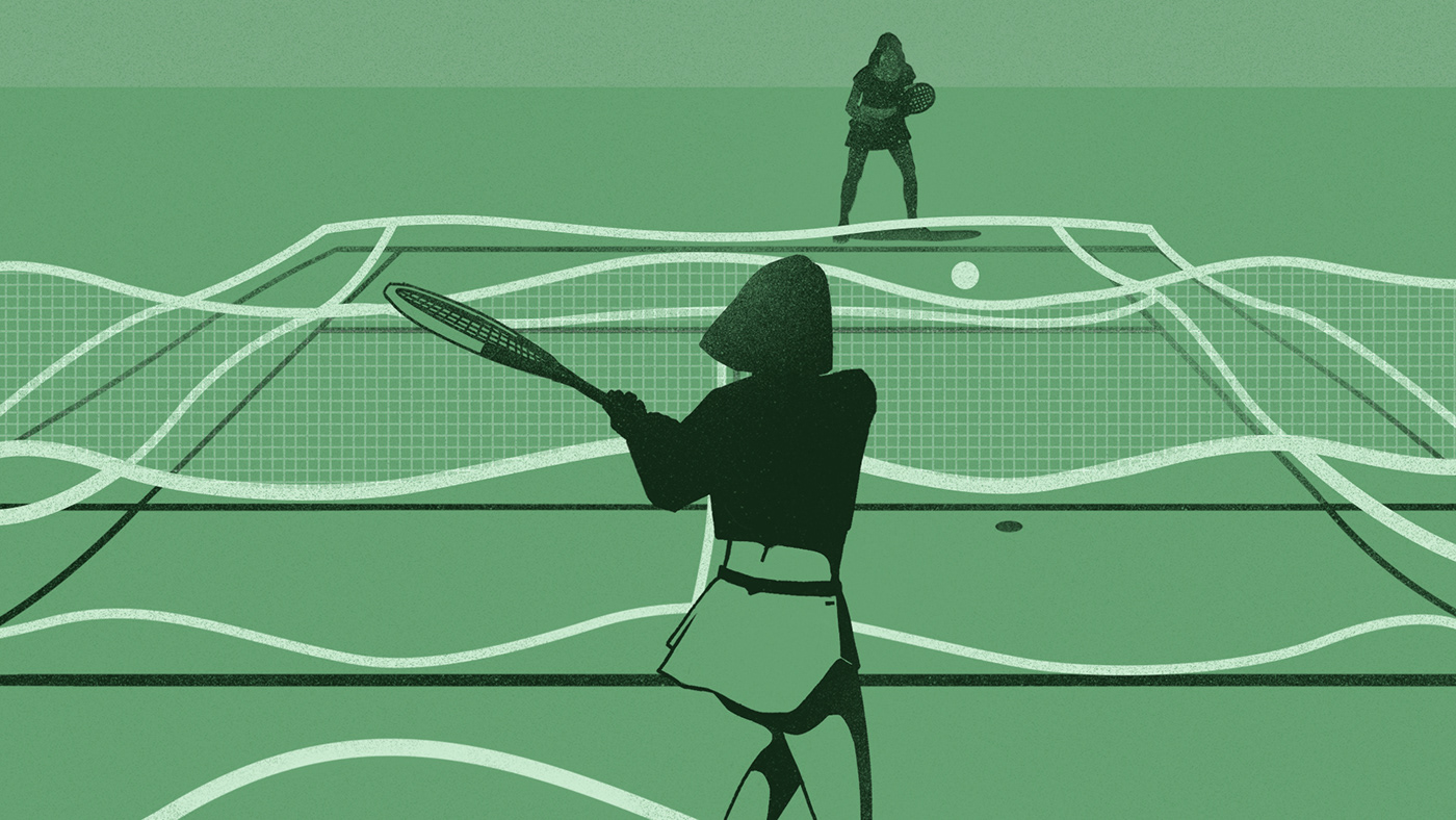 ILLUSTRATION  Digital Art  Editorial Illustration green tennis golf conceptual