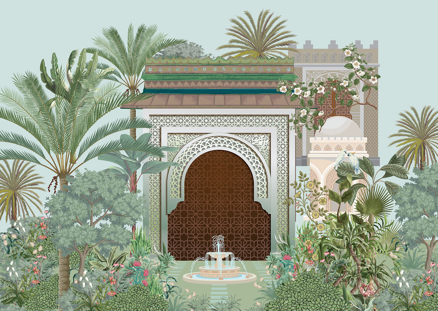 arabic middle east garden Tropical islamic Nature heritage mughal arcitecture