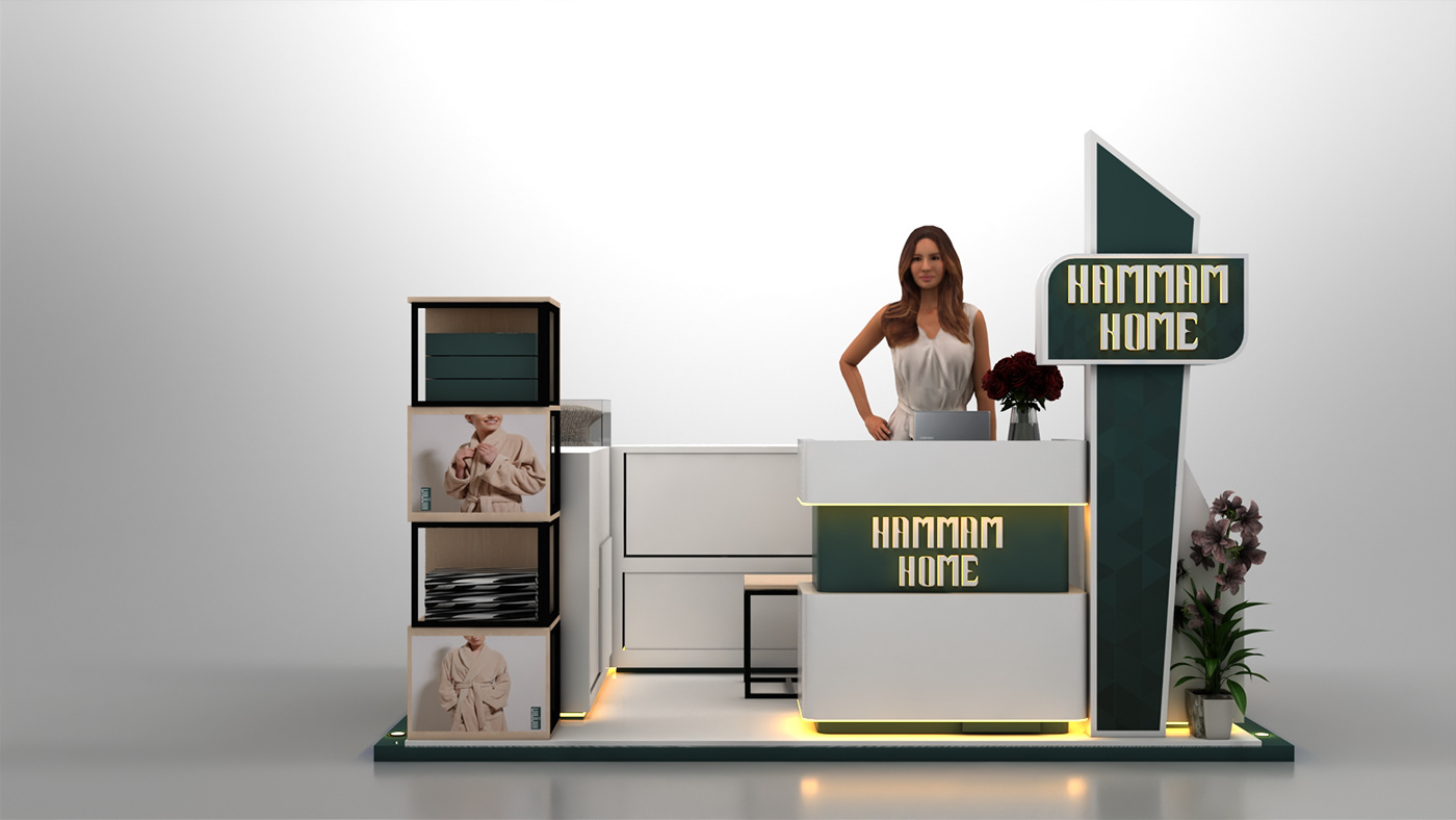 booth design Exhibition  Event Stand Display Mockup Retail store shop design