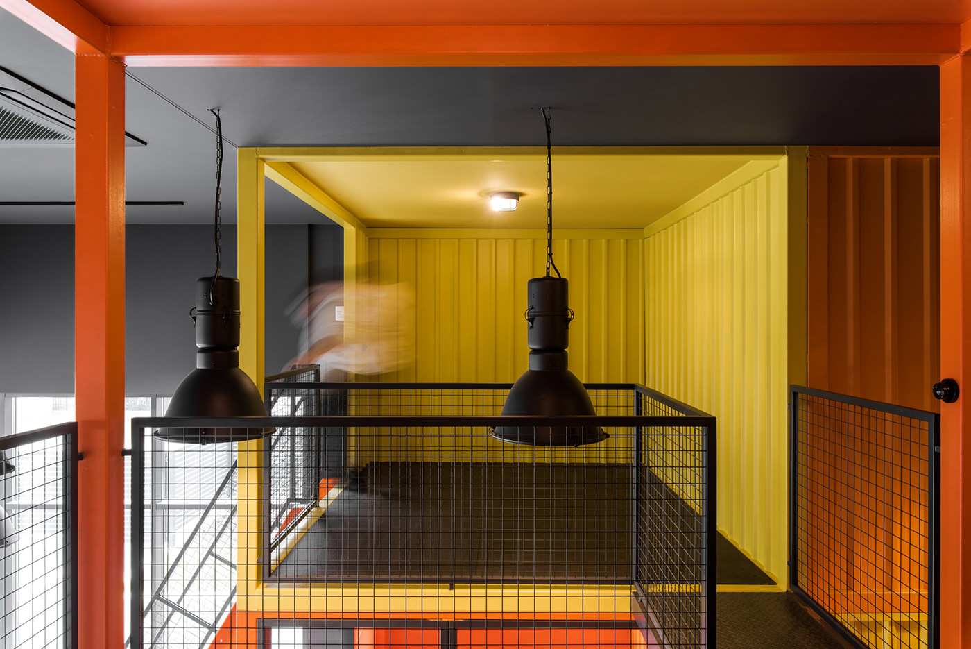 container Office Interior poznan mode:lina modelina architekci orange