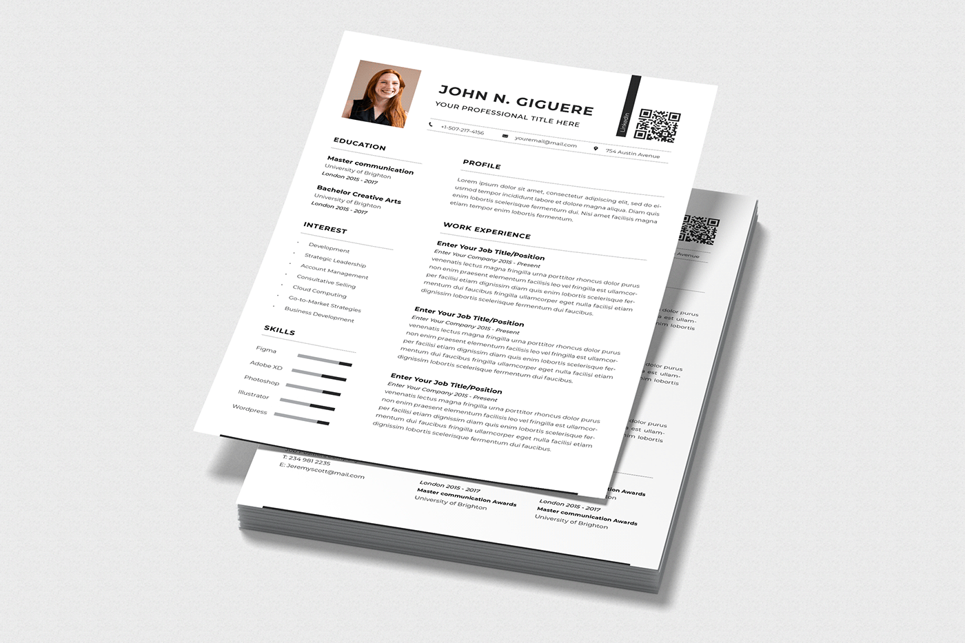 CV cv design CV template elegant minimal Minimal Resume modern Resume resume design resume template