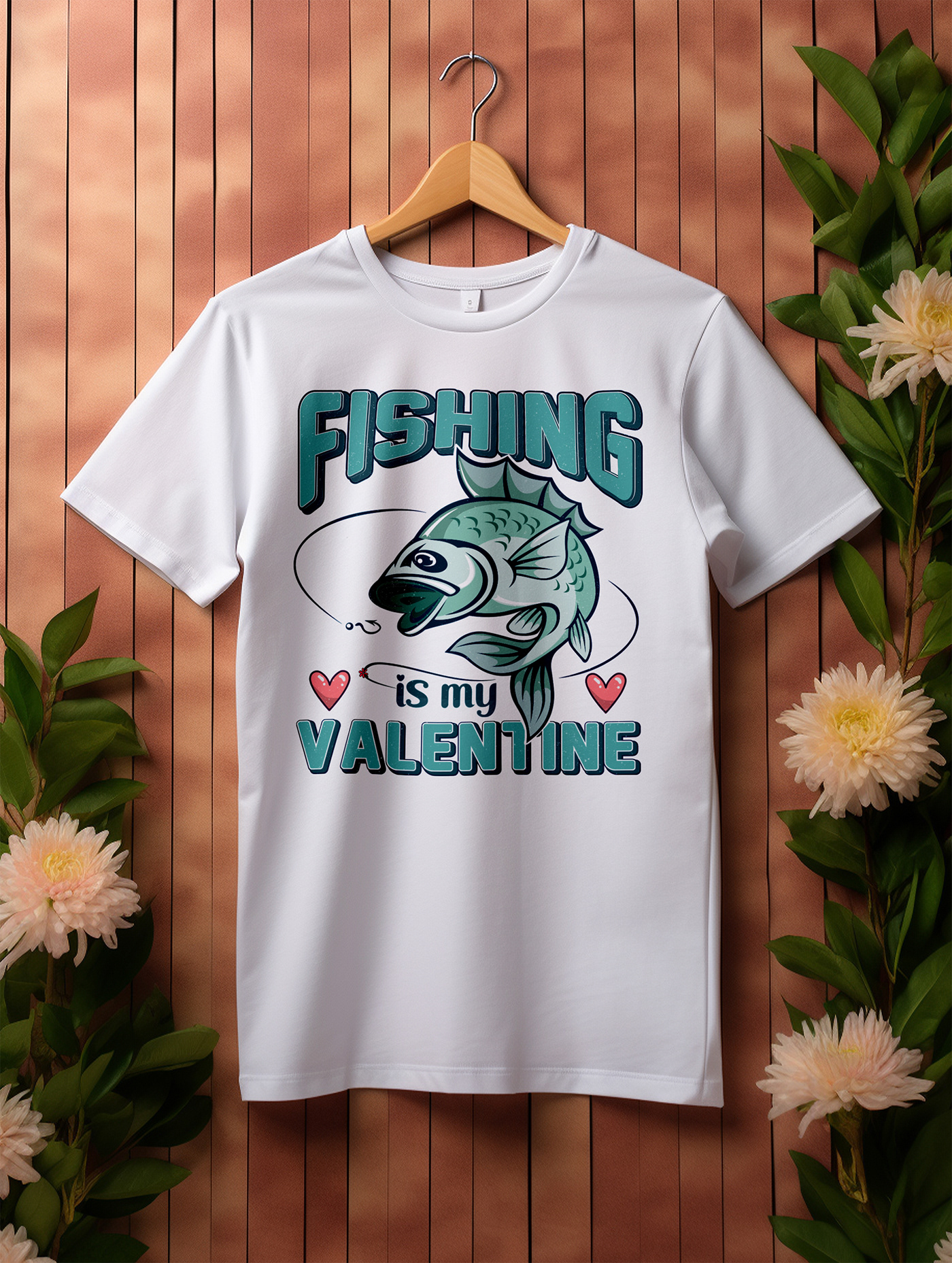 fishing t-shirt Tshirt Design vector Love valentinefishing