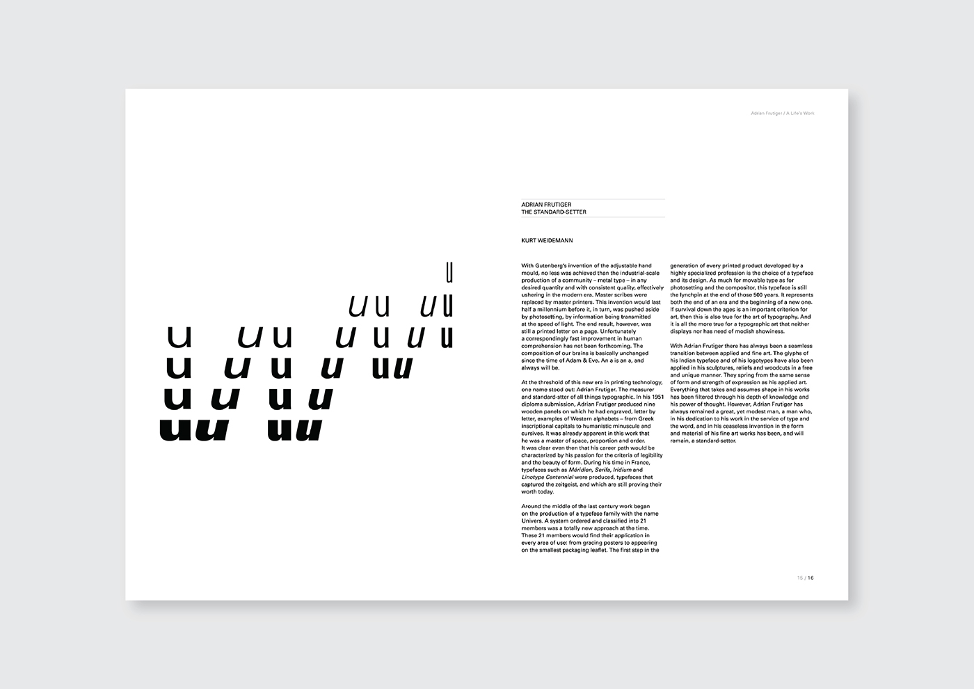istd typography   adrian frutiger univers publication DNA book Typeface structure