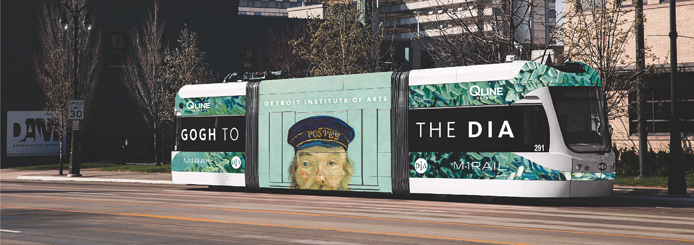 Advertising  design graphic design  marketing   museum out of home Streetcar van gogh art direction  branding 
