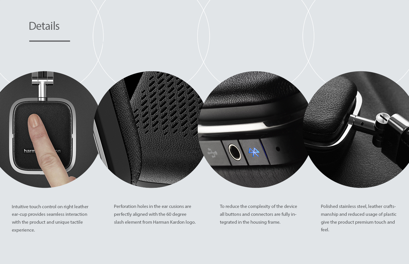 headphones headset Soho Wireless soho Premium Headphones Harman Kardon design bluetooth touch control Harman