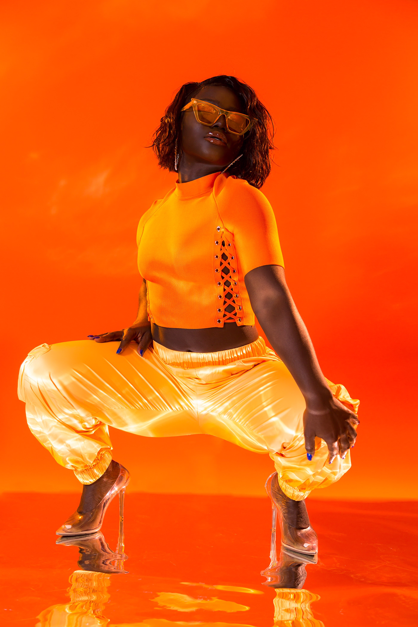 Photography  Fashion  studio digital Canon camera shoot image art monochrome orange african creative photoshop lightroom