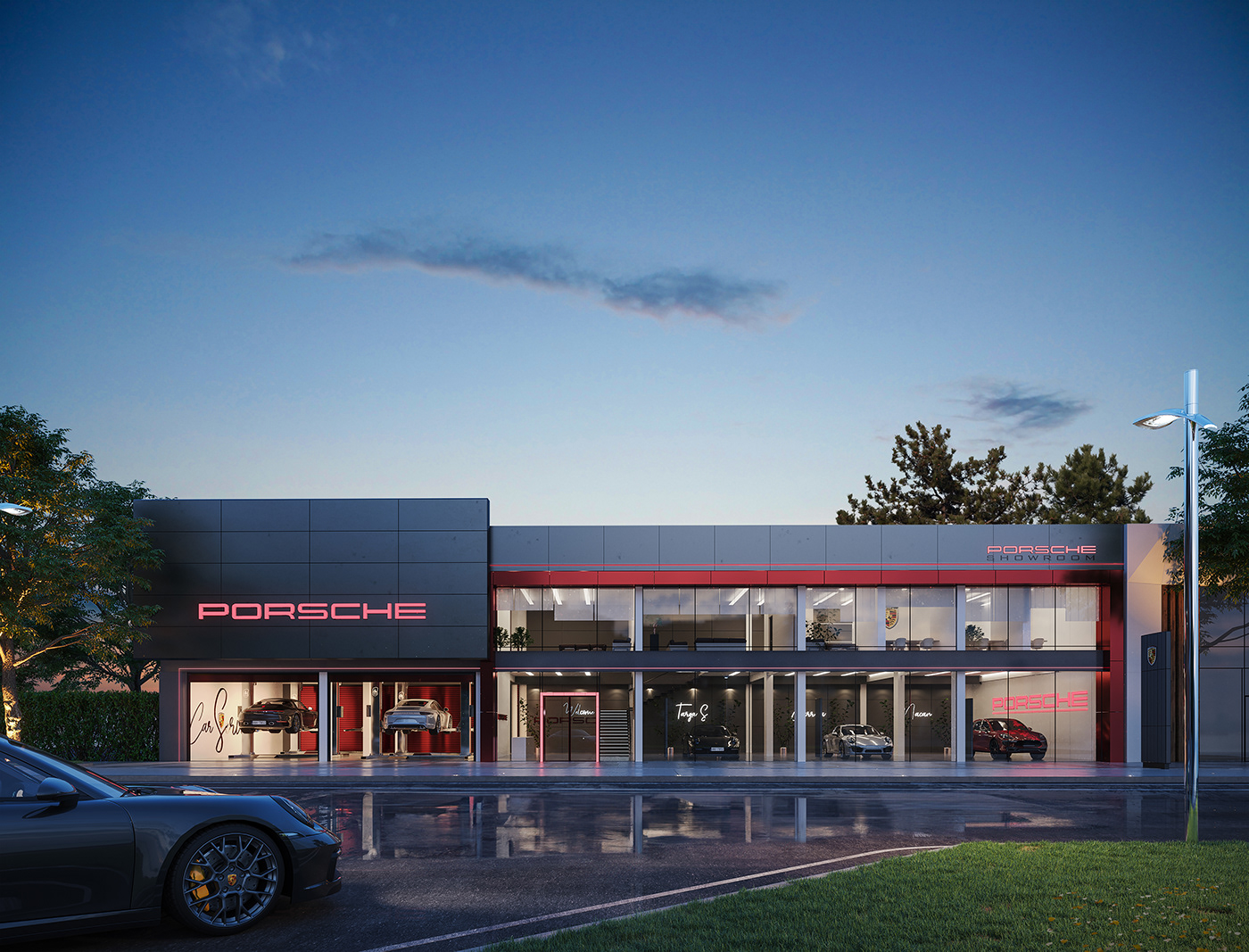 Porsche architecture Cars visualization archviz architectural design exotic Render corona CGI