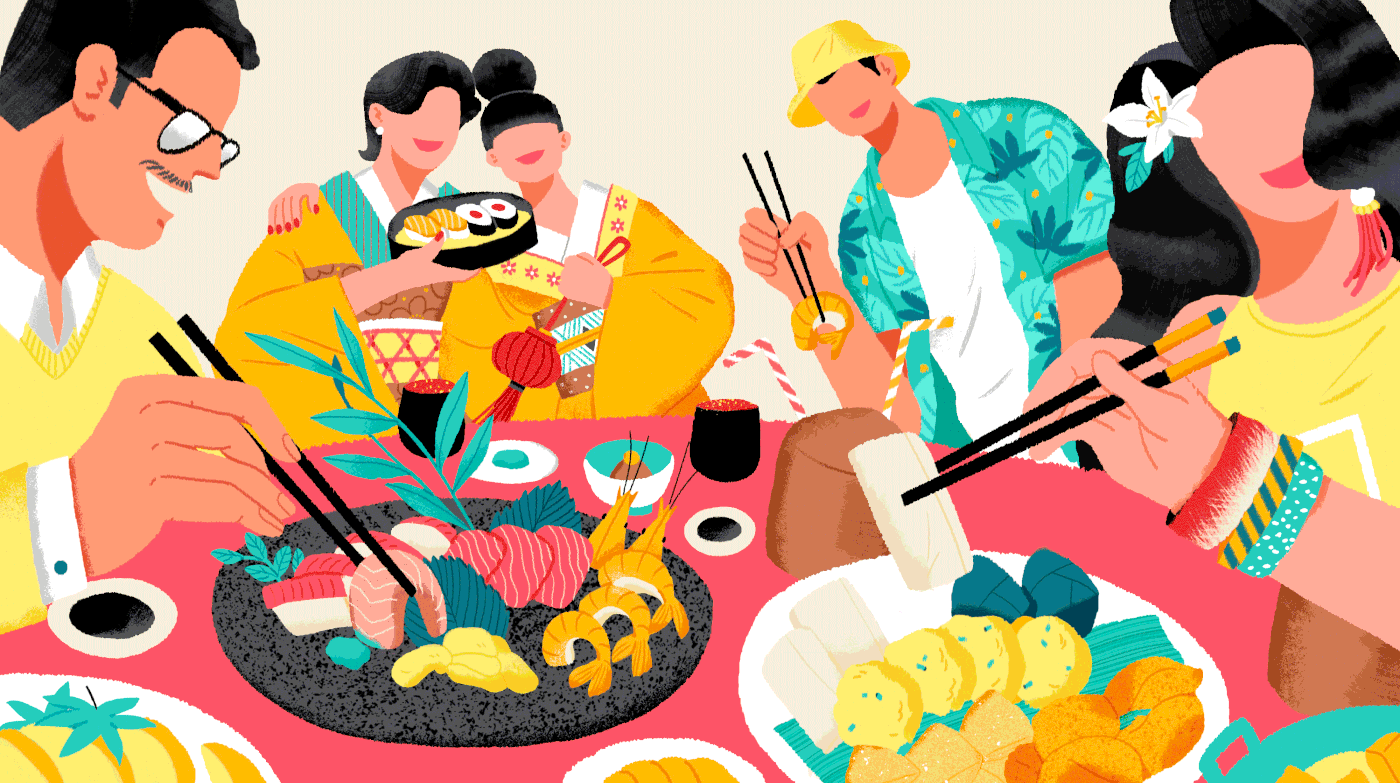 airbnb cny happynewyear food journey japan Pad Thai Thailand Sushi family trip