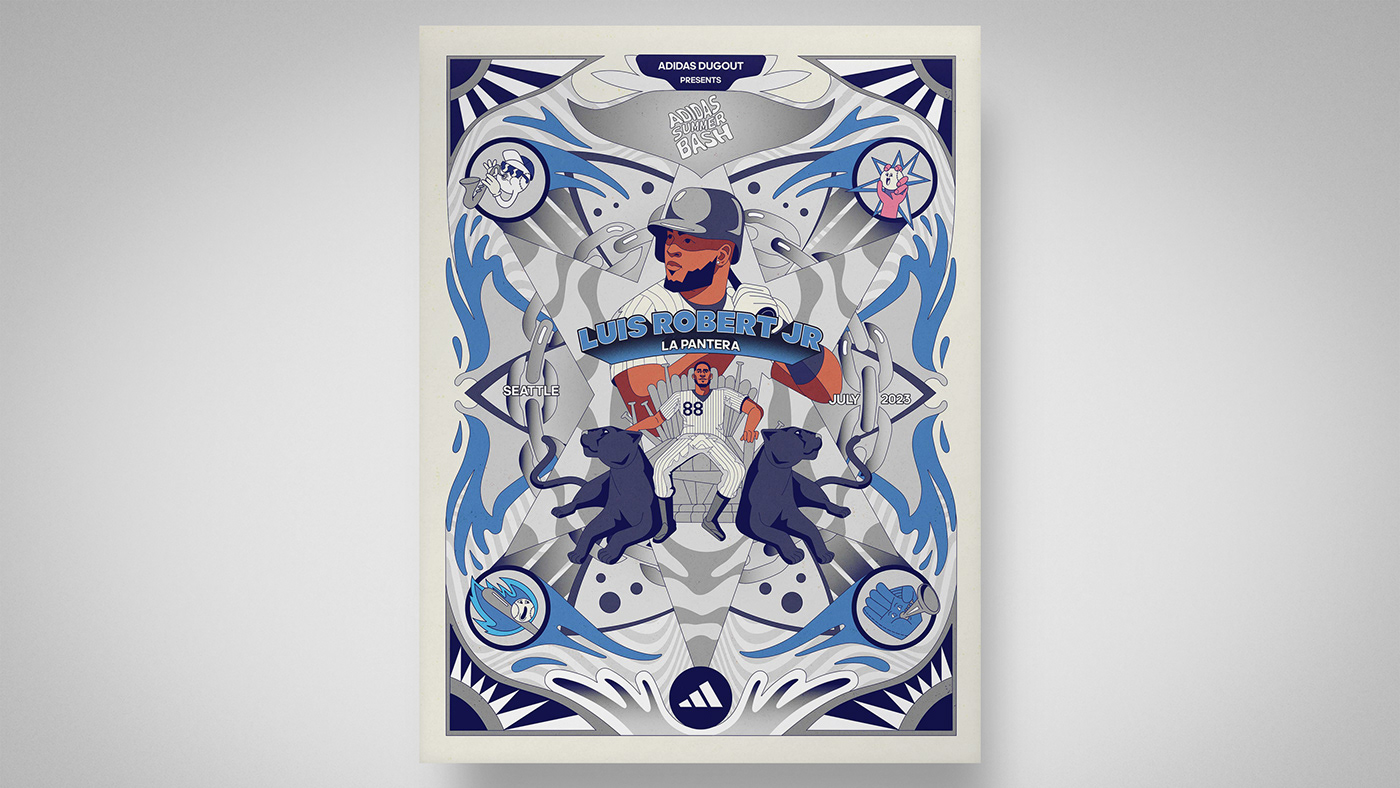 adidas mlb baseball sports design adobe illustrator graphic illustration dugout mlb design poster