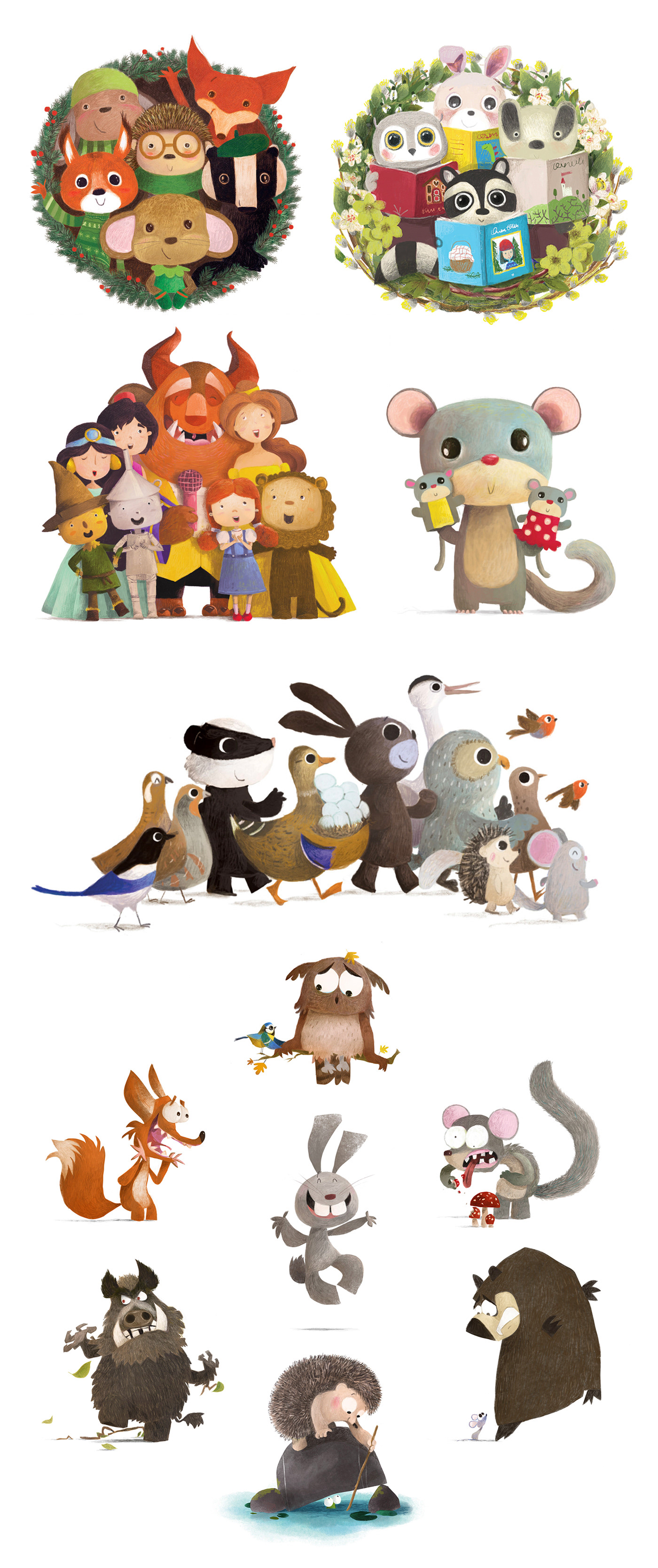 cartoon Character design  cute animals Digital Art  Drawing 