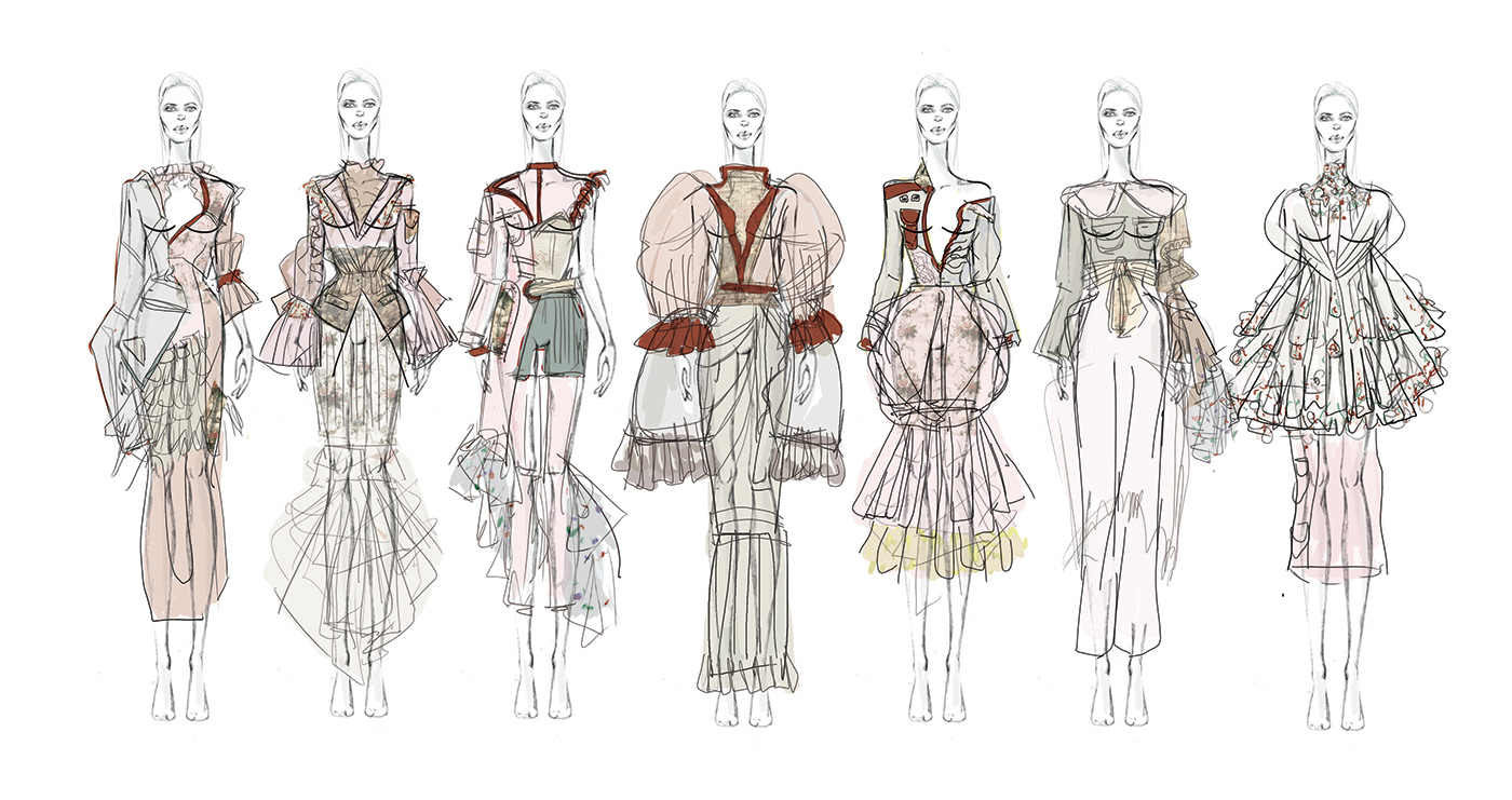 Fashion  Collection sketchbook thesis design