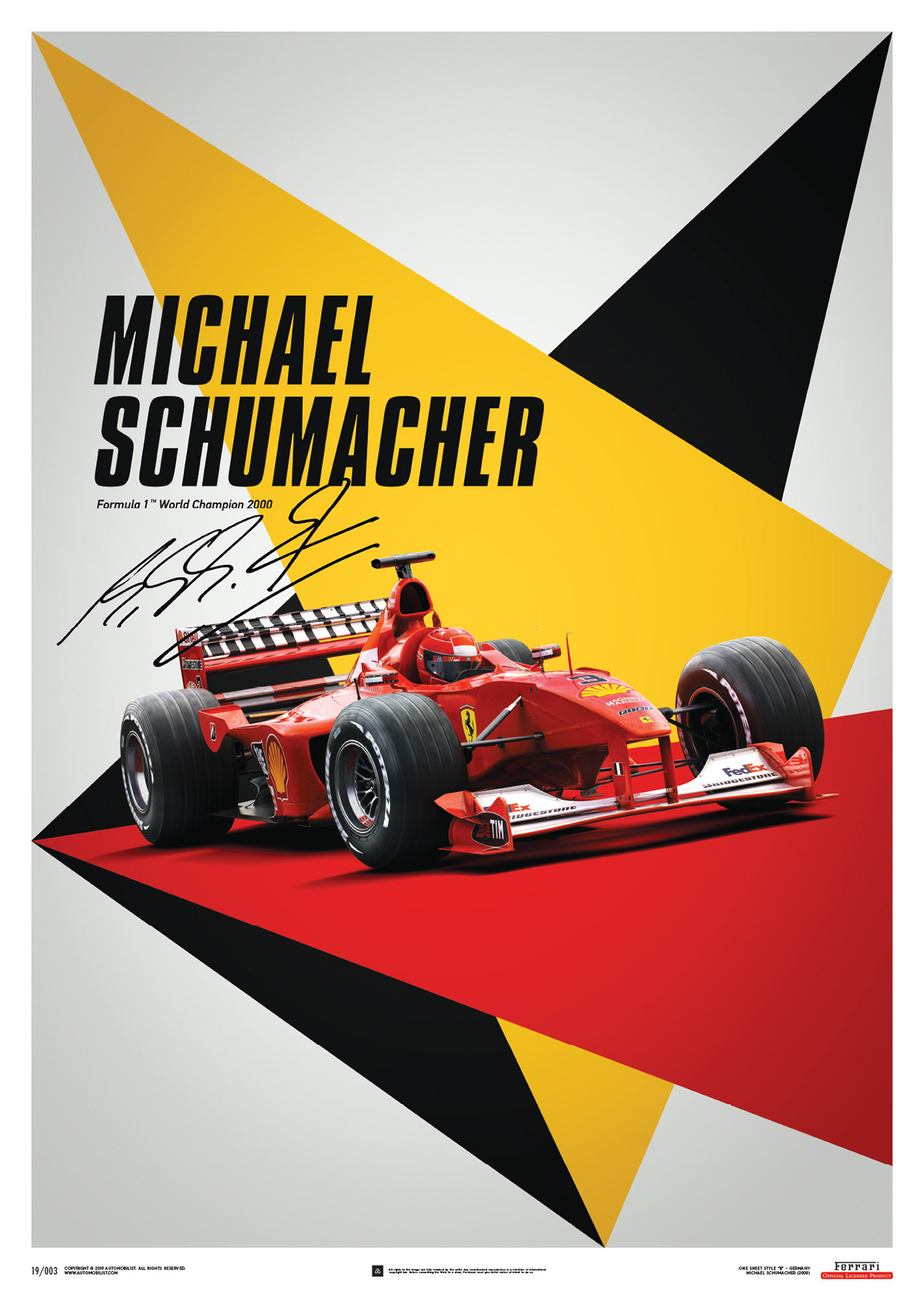 Michael Schumacher ferarri formula f1 automobilist Racing suzuka japan print poster