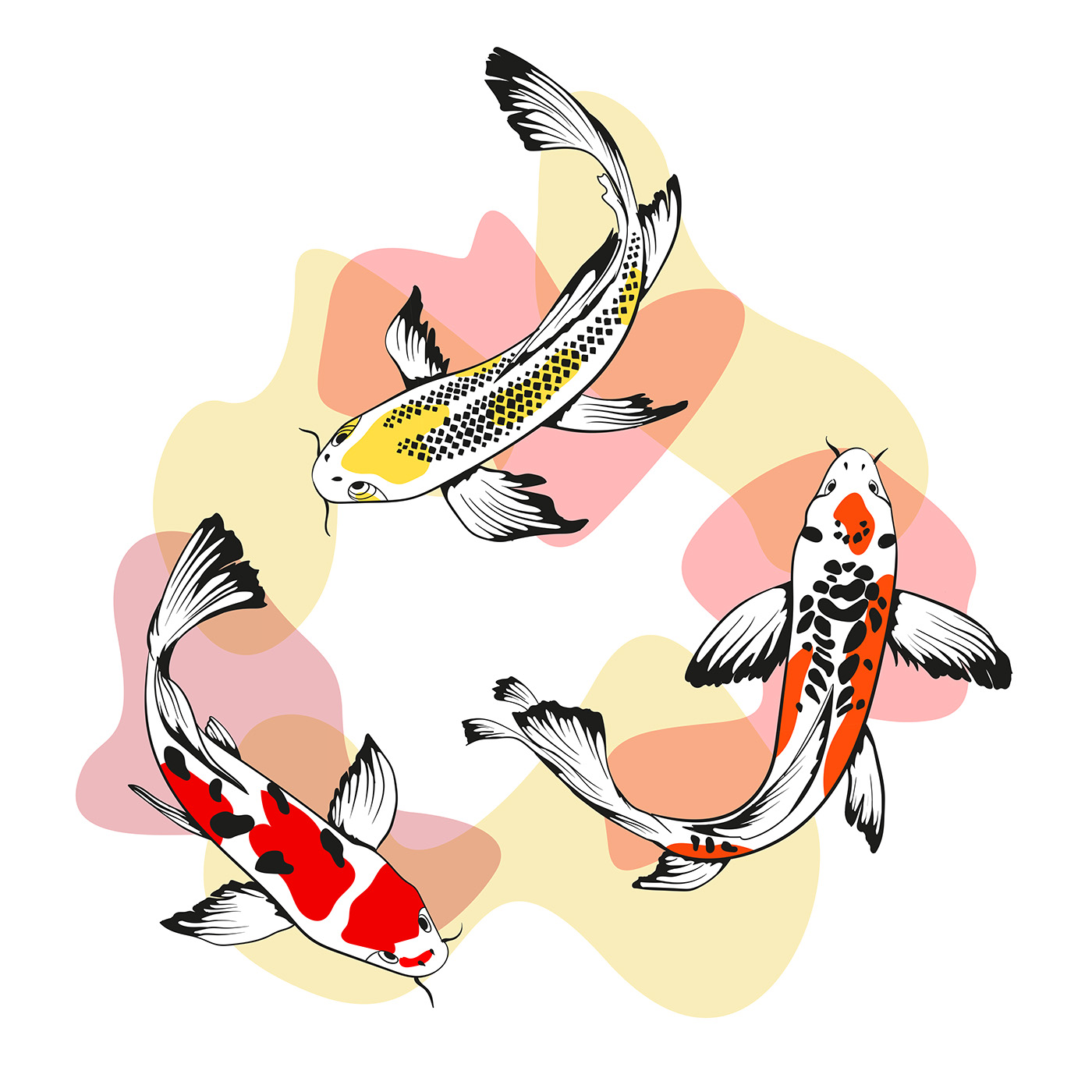 Illustrator art vector koi fish