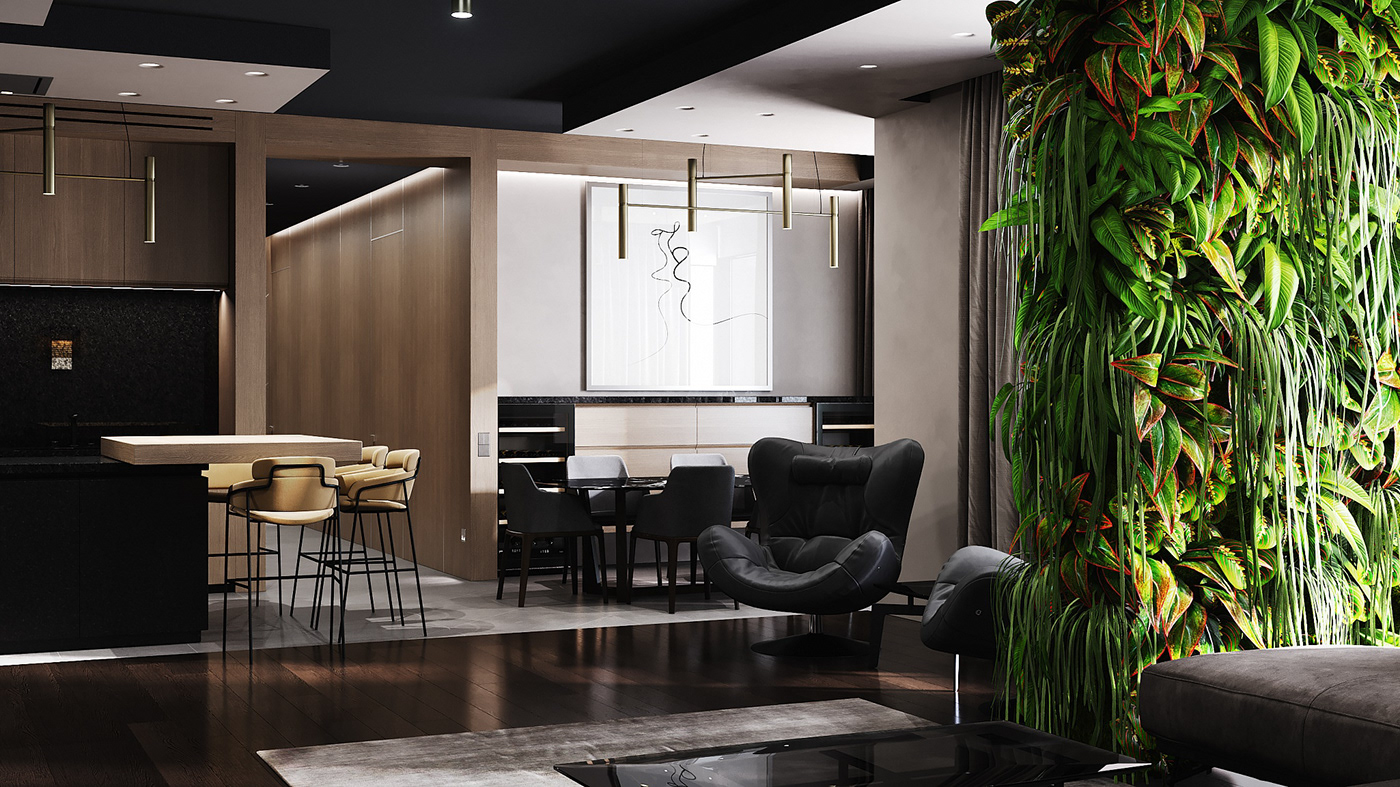corona render  3ds max 3d Models visualization Render Interior exterior apartment living room kitchen