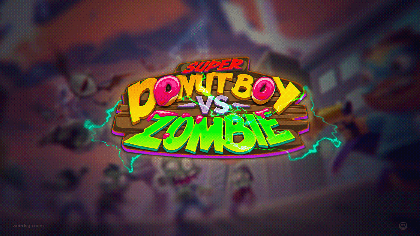 A casual game logo: Super Donut Boy VS Zombie