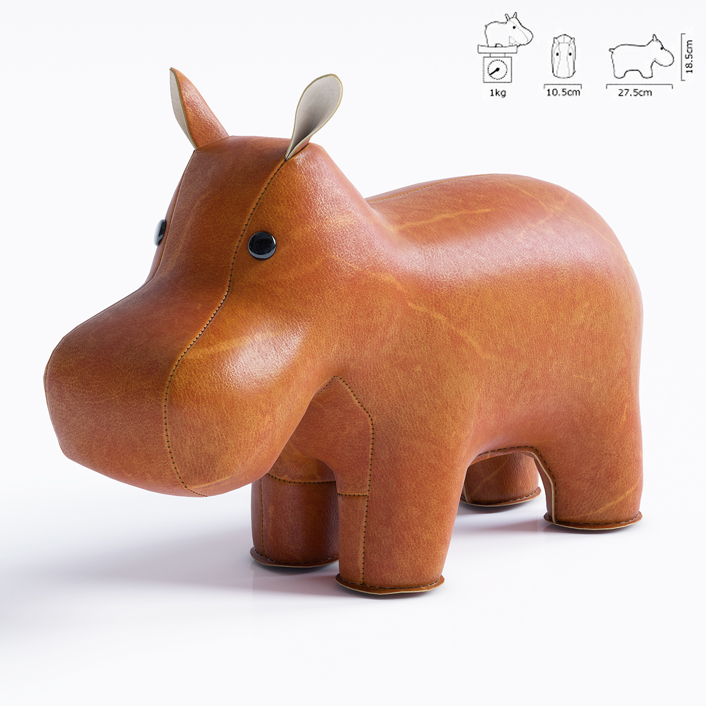 Zuny - Classic Hippo Bookend on Behance