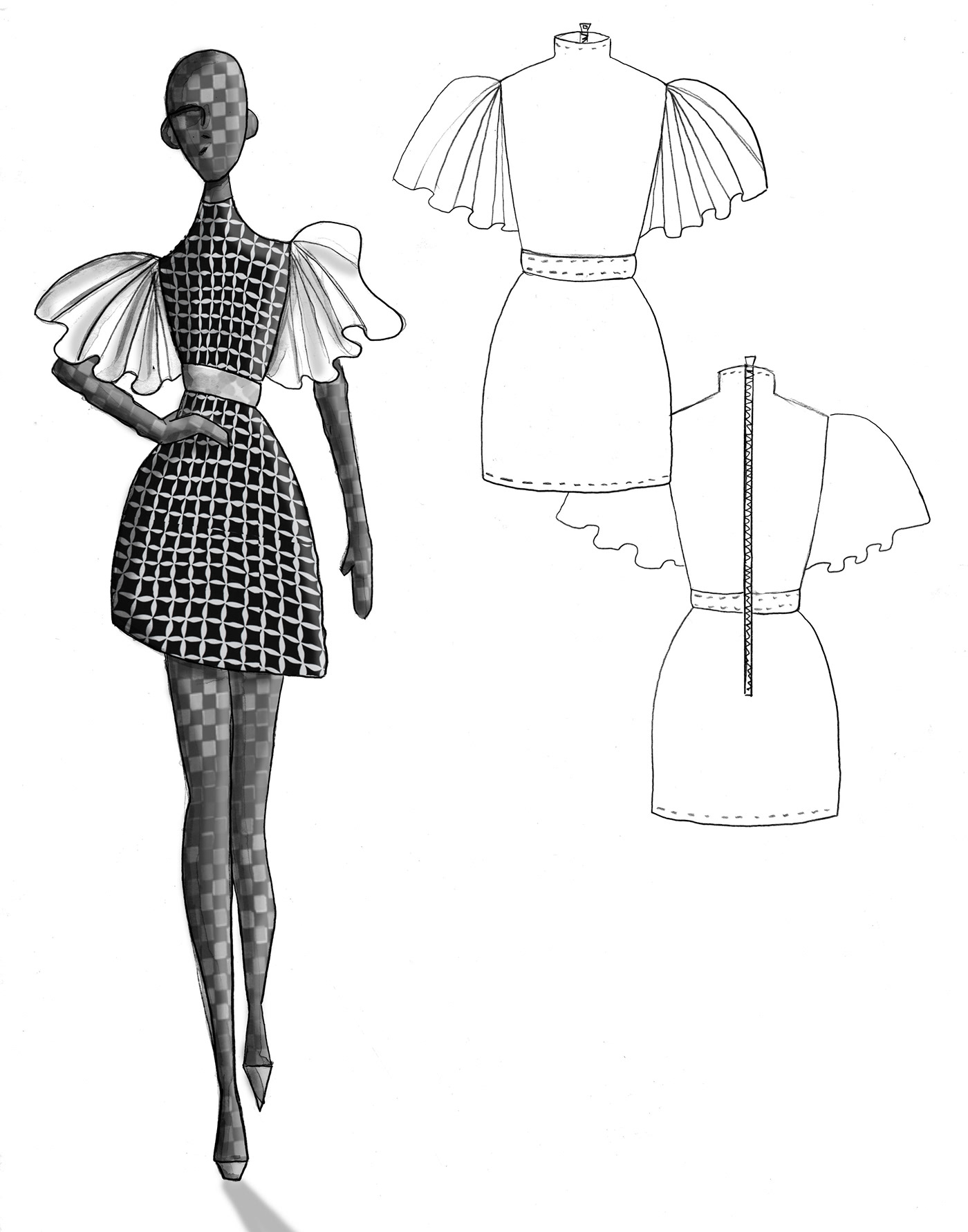 Fashion  fashion illustration Dior fashion sketching fashion design