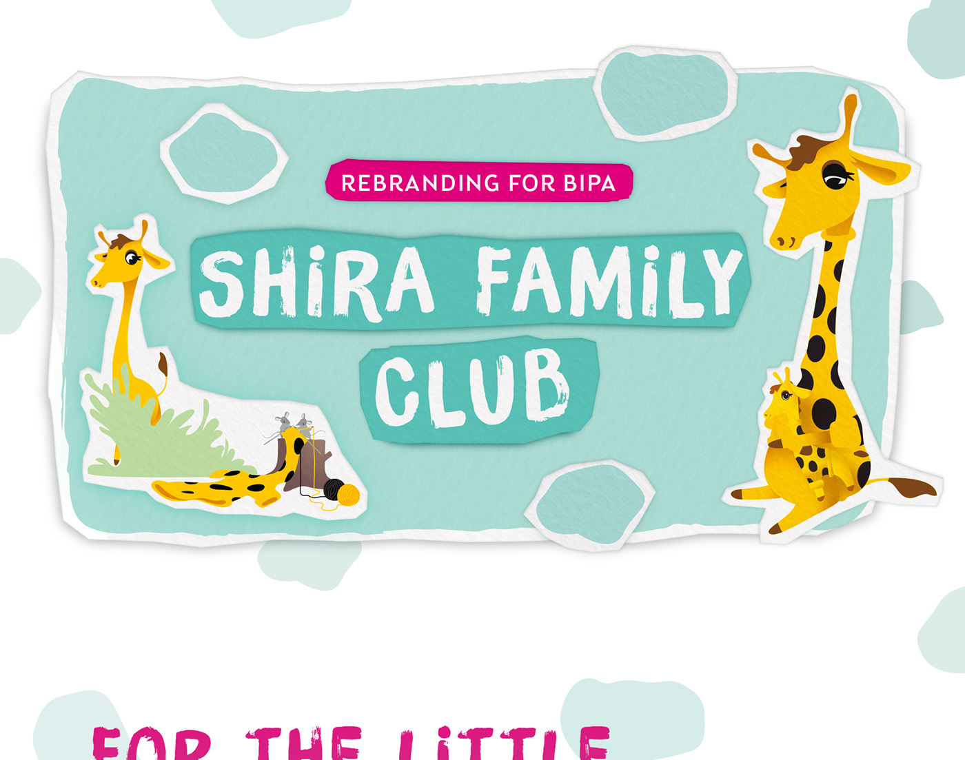 dialog kids giraffe papercut club children rebranding drugstore baby branding 