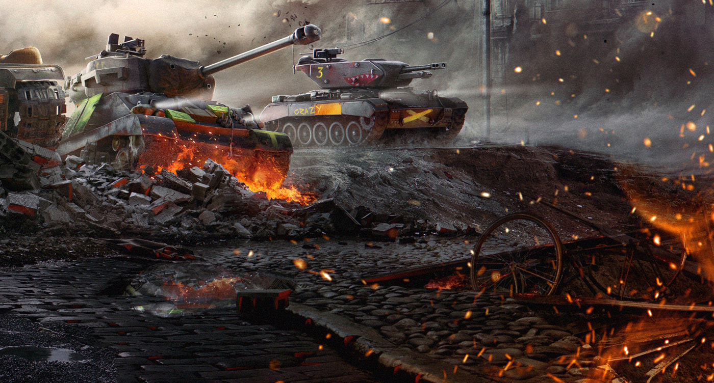 world of tanks game console game Tank nucelar war wargaming key visual E3 Gaming character concept