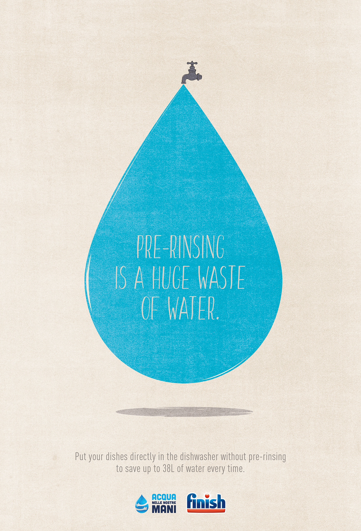 ADV andrea ucini drop finish idea ILLUSTRATION  print waste water waterday