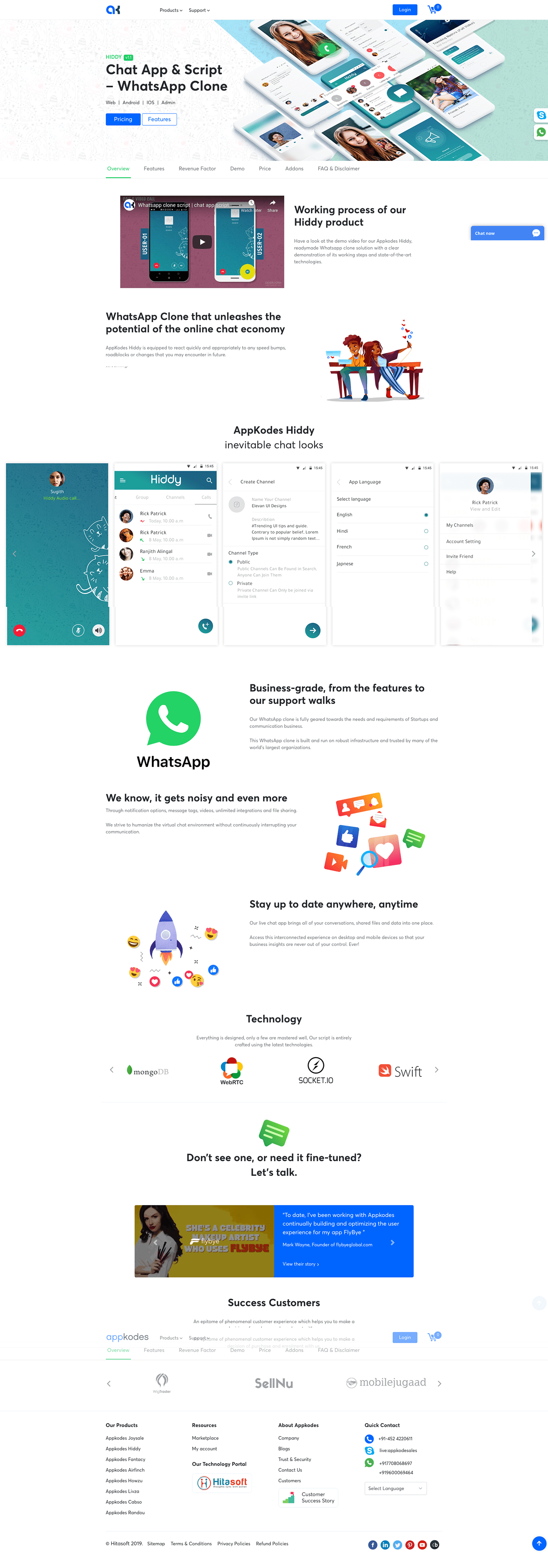 chat instantly video calling audio calling Whatsapp clone UI/UX channels improvements