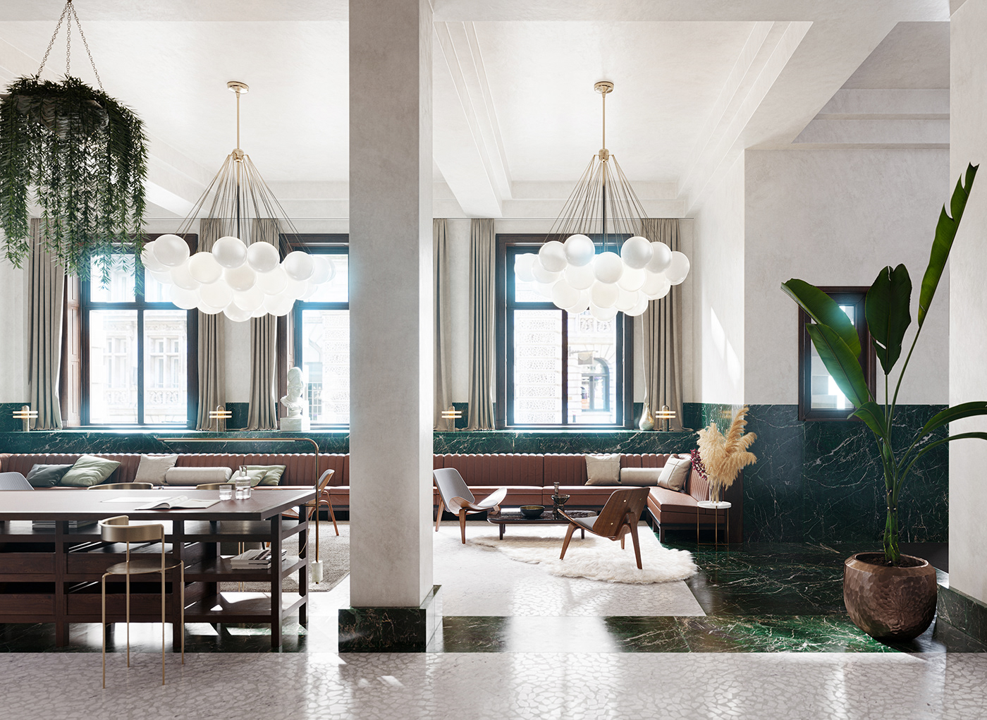 archviz corona corona render  interior design  London Office real estate realistic Render visualization