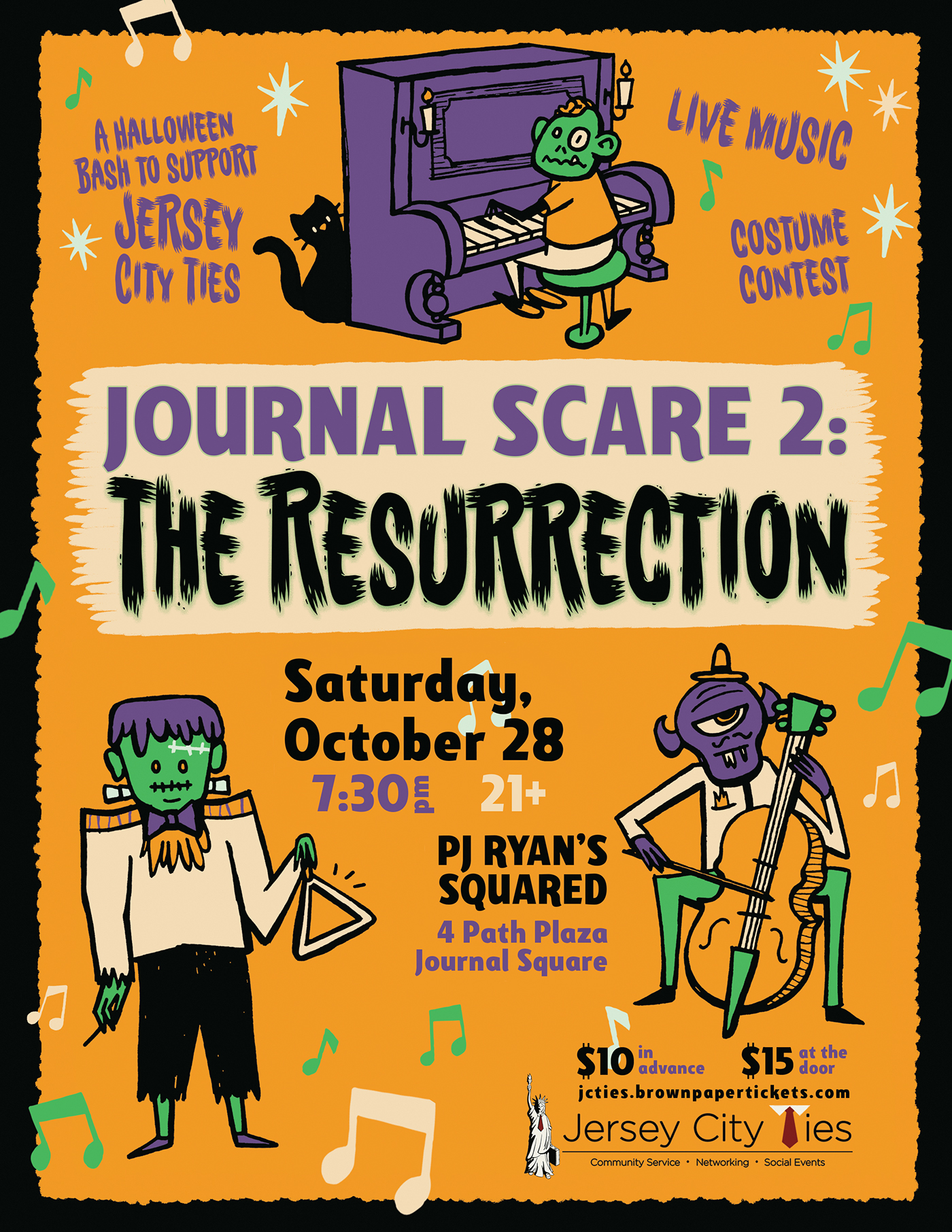 poster flyer Event Design Halloween Jersey City Ties client work