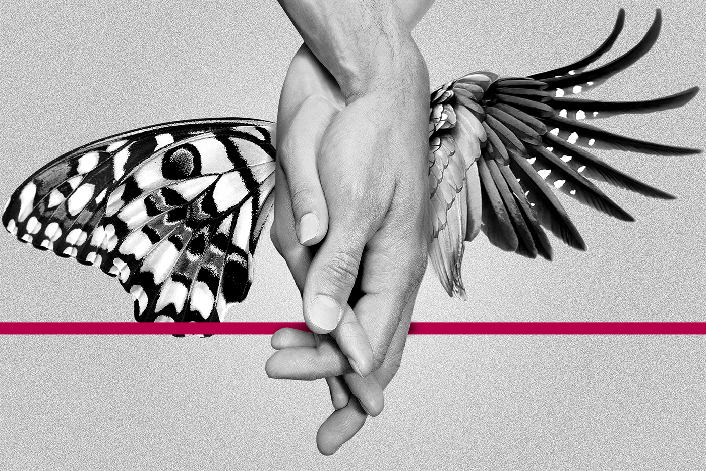 collage Love hands wings red string fate hilo rojo Costa Rica amor Manos