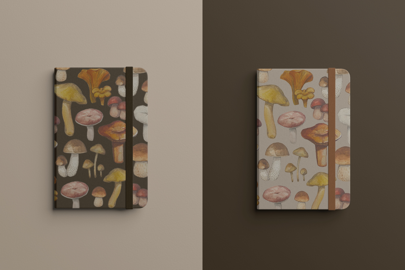 mushroom Nature ILLUSTRATION  грибы открытки постер акварельная иллюстрация pattern паттерн
