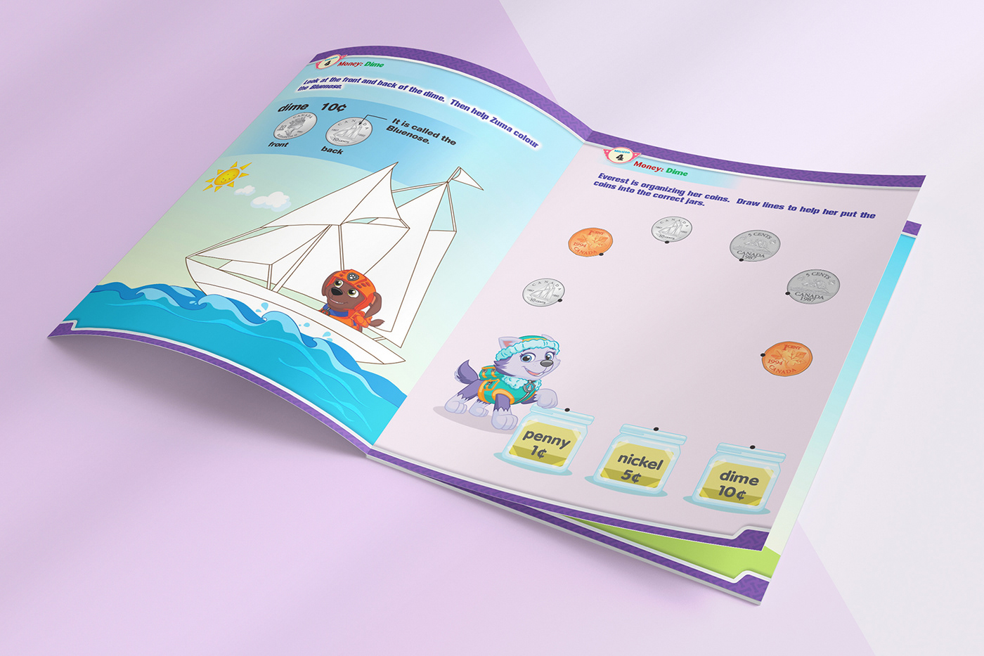 design ILLUSTRATION  textbook Education children's book editorial design  pawpatrol kids Layout graphic design 